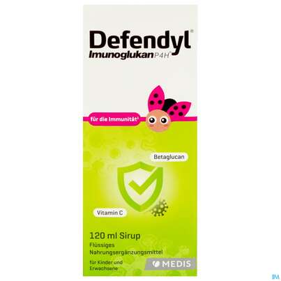 Sie sehen eine Packung Defendyl Imunoglukan Sirup 120ml, Produktbild: 01 Defendyl Imunoglukan Sirup 120ml, A-Nr.: 4023593 - 01