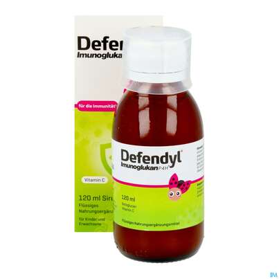 Sie sehen eine Packung Defendyl Imunoglukan Sirup 120ml, Produktbild: 08 Defendyl Imunoglukan Sirup 120ml, A-Nr.: 4023593 - 08