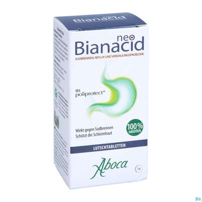 Sie sehen eine Packung Aboca Neobianacid Tabl Uebersaeuerung +reflux Ab 6 Jahren 14st, Produktbild: 04 Aboca Neobianacid Tabl Uebersaeuerung +reflux Ab 6 Jahren 14st, A-Nr.: 5571931 - 04