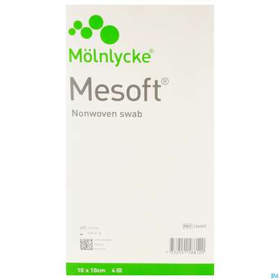Sie sehen eine Packung Vlieskompressen Mesoft/set Steril 10x 10cm 150st (30x5), Produktbild: 15 Vlieskompressen Mesoft/set Steril 10x 10cm 150st (30x5), A-Nr.: 1652331 - 15