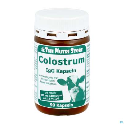 Sie sehen eine Packung Colostrum Kapseln 400mg Hirundo 90st, Produktbild: 01 Colostrum Kapseln 400mg Hirundo 90st, A-Nr.: 5760796 - 01
