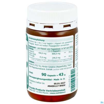 Sie sehen eine Packung Colostrum Kapseln 400mg Hirundo 90st, Produktbild: 04 Colostrum Kapseln 400mg Hirundo 90st, A-Nr.: 5760796 - 04