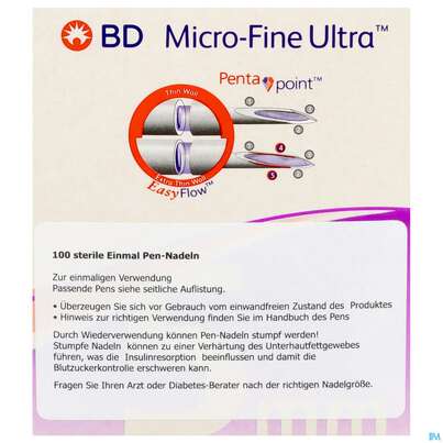 Injektionsspritzen U.zubeh. Insulin Bd Pen-nadel 5mm -tam 100st, A-Nr.: 4736933 - 05