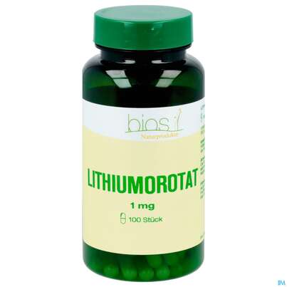 Sie sehen eine Packung Lithiumorotat Kapseln 1mg Bios 100st, Produktbild: 02 Lithiumorotat Kapseln 1mg Bios 100st, A-Nr.: 5903391 - 02