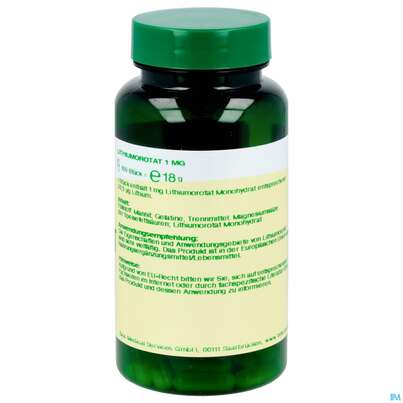 Sie sehen eine Packung Lithiumorotat Kapseln 1mg Bios 100st, Produktbild: 03 Lithiumorotat Kapseln 1mg Bios 100st, A-Nr.: 5903391 - 03