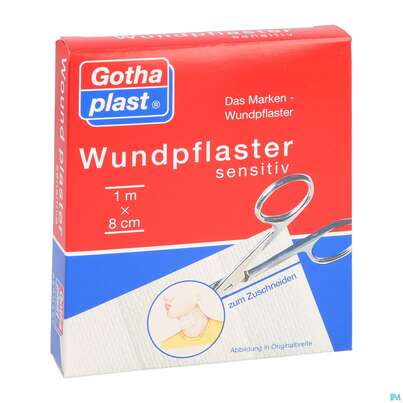 Sie sehen eine Packung Wundpflaster Sensitiv 1mx 8cm 1st, Produktbild: 02 Wundpflaster Sensitiv 1mx 8cm 1st, A-Nr.: 2590810 - 02