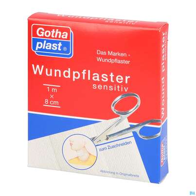Sie sehen eine Packung Wundpflaster Sensitiv 1mx 8cm 1st, Produktbild: 03 Wundpflaster Sensitiv 1mx 8cm 1st, A-Nr.: 2590810 - 03