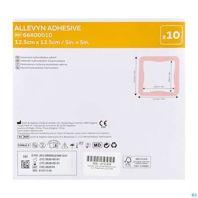 Wundverband Allevyn/polyurethan Adhesive 12,5x 12,5cm -tam 10st, A-Nr.: 4731404 - 04