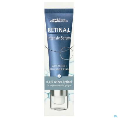 Sie sehen eine Packung Medipharma Cosmetics Retinal Intensiv-serum 30ml, Produktbild: 01 Medipharma Cosmetics Retinal Intensiv-serum 30ml, A-Nr.: 5947649 - 01