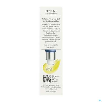 Sie sehen eine Packung Medipharma Cosmetics Retinal Intensiv-serum 30ml, Produktbild: 03 Medipharma Cosmetics Retinal Intensiv-serum 30ml, A-Nr.: 5947649 - 03