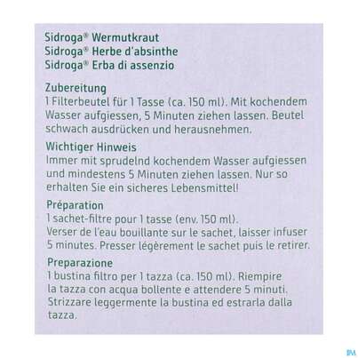 Sidroga Tee Wermutkraut 20st, A-Nr.: 5733606 - 08