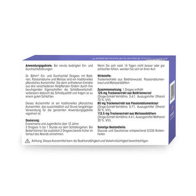 Dr. Böhm Ein- und Durchschlaf Dragees, A-Nr.: 4203272 - 04