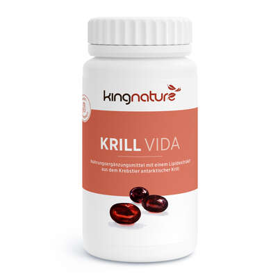 Sie sehen eine Packung KINGNATURE Krill Vida Kaps 120 Stk, Produktbild: 01 KINGNATURE Krill Vida Kaps 120 Stk, A-Nr.: 4596449 - 01