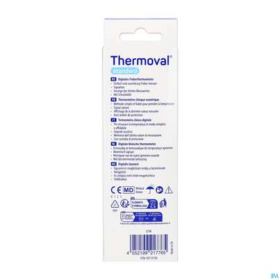Sie sehen eine Packung Thermometer-fieber Digital Thermoval Standard Alt 1st, Produktbild: 07 Thermometer-fieber Digital Thermoval Standard Alt 1st, A-Nr.: 4279631 - 07