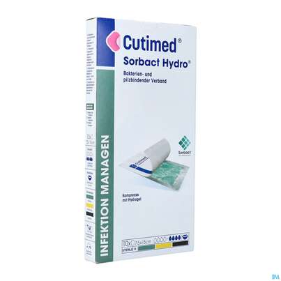 Cutimed/sorbact Gel Kompressen.bakterienbindend +hydrogel 7,5x 15cm Nr 7261111 10st, A-Nr.: 3691499 - 02