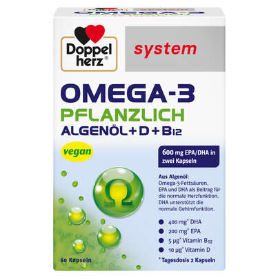 Doppelherz system OMEGA-3 PFLANZLICH Herzfunktion + Immunsystem, A-Nr.: 4766130 - 01