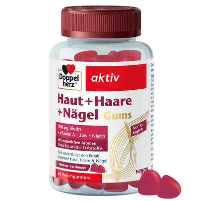 Sie sehen eine Packung Doppelherz Haut + Haare + Nägel Gums, Produktbild: 01 Doppelherz Haut + Haare + Nägel Gums, A-Nr.: 5677486 - 01