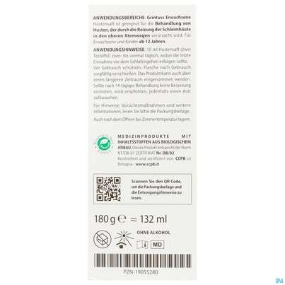 Hustensaft Aboca Grintuss Erwachsene Jugendliche Ab 12jahre 180g, A-Nr.: 5817504 - 04