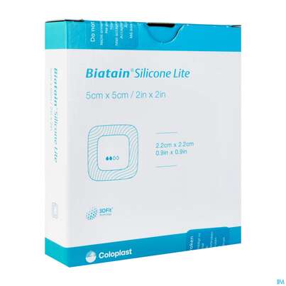 Schaumverband Biatain/steril Silikonhaftrand Lite 5x 5cm 3452 5st, A-Nr.: 4371526 - 02