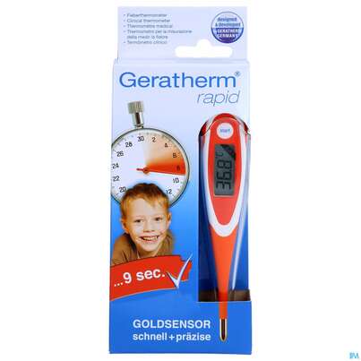Sie sehen eine Packung Thermometer-fieber Digital Geratherm 9sec Rapid 1st, Produktbild: 01 Thermometer-fieber Digital Geratherm 9sec Rapid 1st, A-Nr.: 3253701 - 01