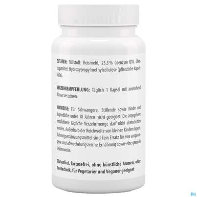 Sie sehen eine Packung Coenzym Q10 Kapseln 100mg Vegan Ubichinon Vita World 100st, Produktbild: 07 Coenzym Q10 Kapseln 100mg Vegan Ubichinon Vita World 100st, A-Nr.: 4836362 - 07