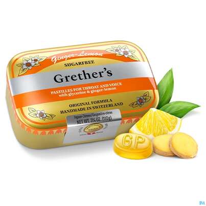 Grethers Pastillen Zuckerfrei Ginger Lemon 110g, A-Nr.: 5971955 - 09