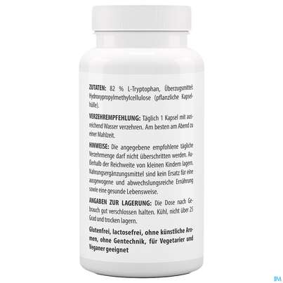 Sie sehen eine Packung L-tryptophan Kapseln 500mg -naturheilp. 60st, Produktbild: 06 L-tryptophan Kapseln 500mg -naturheilp. 60st, A-Nr.: 4846596 - 06