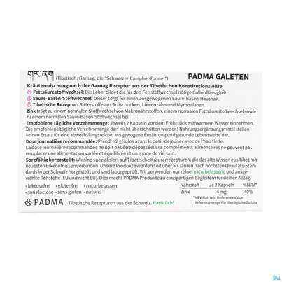 Padma Kapseln Galeten Fettstoffwechsel 60st, A-Nr.: 5750361 - 03