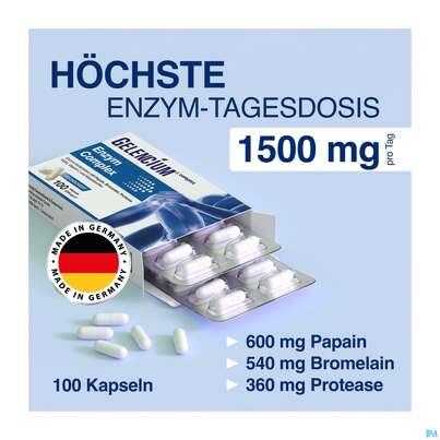 Sie sehen eine Packung Enzym Bromelain/kapseln Complex Hochdosiert Gelencium 100st, Produktbild: 08 Enzym Bromelain/kapseln Complex Hochdosiert Gelencium 100st, A-Nr.: 5726931 - 08