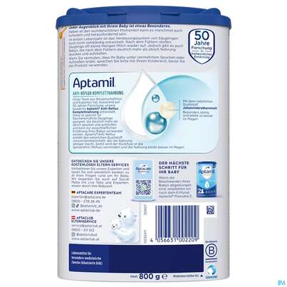Aptamil Milch-fertignahrung Anti-reflux Spezialnahrung 800g, A-Nr.: 4882209 - 03