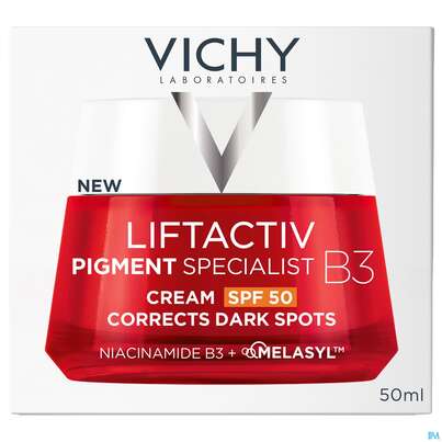 Sie sehen eine Packung Vichy Liftactiv B3 Anti-pigmentflecken Creme Lsf50 50ml, Produktbild: 05 Vichy Liftactiv B3 Anti-pigmentflecken Creme Lsf50 50ml, A-Nr.: 5662504 - 05