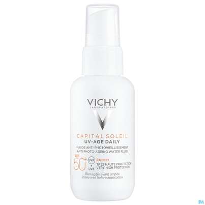 Sie sehen eine Packung Sonnenprodukte Vichy/capital Soleil Gesichtscreme Uv-age Lsf50+ 40ml, Produktbild: 15 Sonnenprodukte Vichy/capital Soleil Gesichtscreme Uv-age Lsf50+ 40ml, A-Nr.: 5360950 - 15