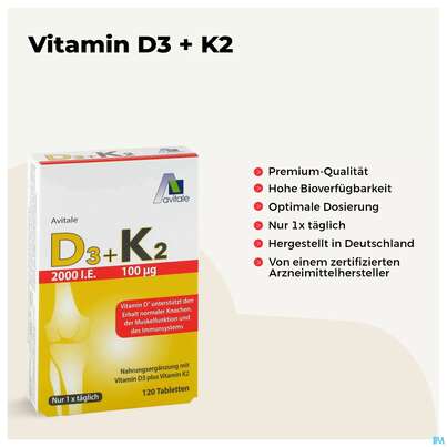 D3+k2 Tabl 2000ie +100ug 120st, A-Nr.: 5296100 - 06