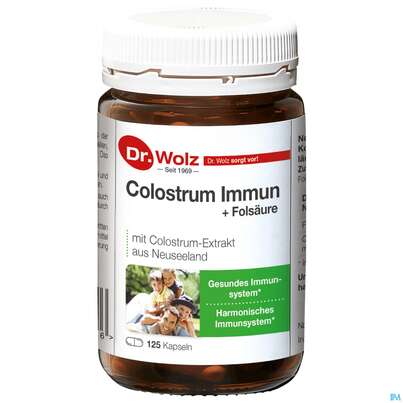 Sie sehen eine Packung Colostrum Kapseln Immun Dr.wolz Nr 60572 125st, Produktbild: 02 Colostrum Kapseln Immun Dr.wolz Nr 60572 125st, A-Nr.: 3137509 - 02