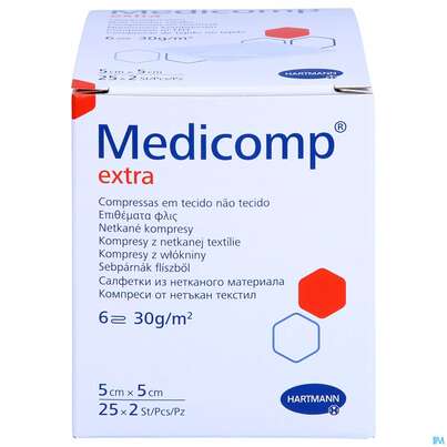 Kompressen Medicomp/extra Vliesstoff 6fach Steril 5x 5cm 25x2 50st, A-Nr.: 1652064 - 01