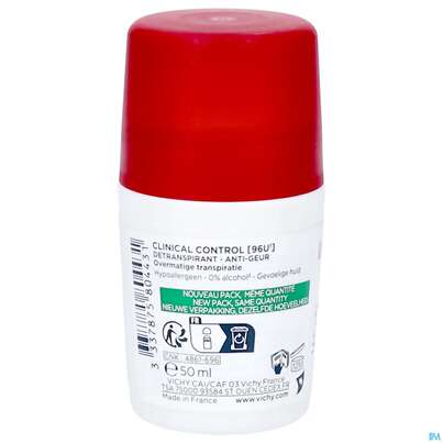 Vichy Deodorant Antitranspirant/roll-on Clinical Contr 96h 50ml, A-Nr.: 5571575 - 06