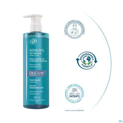 Ducray Keracnyl Schäumendes Waschgel 400ml, A-Nr.: 5564405 - 11