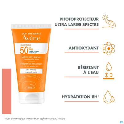 Sonnenprodukte Avene Creme 50+ Ohne Duftstoff 50ml, A-Nr.: 5597161 - 16