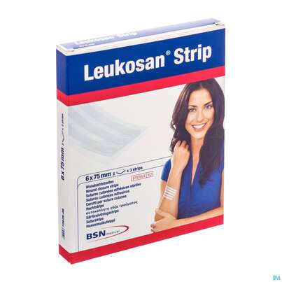Sie sehen eine Packung Wundverband Wundnahtstreifen/steril Leukoplast/weiss Closure Strip 6x 75mm 6st, Produktbild: 03 Wundverband Wundnahtstreifen/steril Leukoplast/weiss Closure Strip 6x 75mm 6st, A-Nr.: 3478943 - 03