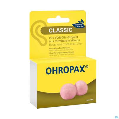 Sie sehen eine Packung Ohrenschutz Ohropax Classic Ohrstoepsel Wachs Gerx1 20st, Produktbild: 03 Ohrenschutz Ohropax Classic Ohrstoepsel Wachs Gerx1 20st, A-Nr.: 1625682 - 03