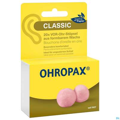 Sie sehen eine Packung Ohrenschutz Ohropax Classic Ohrstoepsel Wachs Gerx1 20st, Produktbild: 04 Ohrenschutz Ohropax Classic Ohrstoepsel Wachs Gerx1 20st, A-Nr.: 1625682 - 04