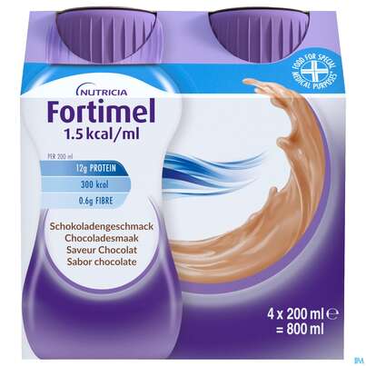 Fortimel 1.5kcal 200ml Schoko 4st, A-Nr.: 3237553 - 02