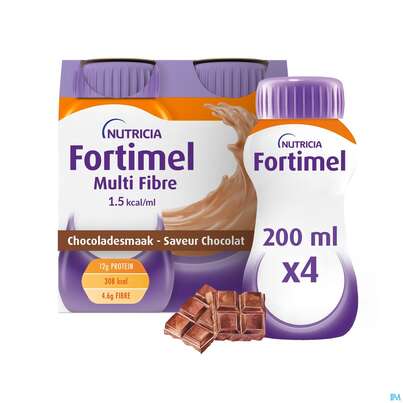 Fortimel/multifibre 1,5kcal 200ml Flasche Schoko 4st, A-Nr.: 3237719 - 03