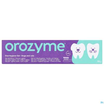 Sie sehen eine Packung Veterinaerprodukte Orozyme Zahnpflege Gel 70g, Produktbild: 02 Veterinaerprodukte Orozyme Zahnpflege Gel 70g, A-Nr.: 4263446 - 02