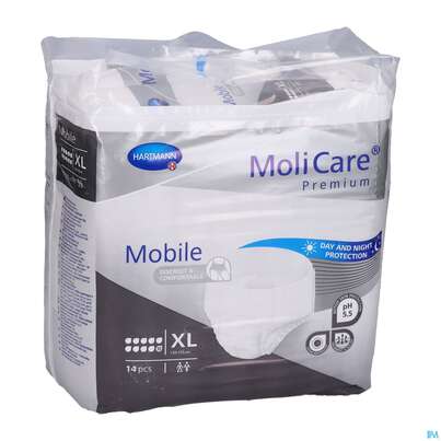 Inkontinenz Molicare Premium/mobile/10tropfen Xl 130-170cm 14st, A-Nr.: 4843770 - 03