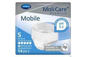 Inkontinenz Molicare Premium/mobile/6 Tropfen Blau S 60-90cm 14st, A-Nr.: 3094591 - 01