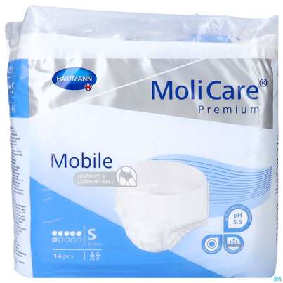 Inkontinenz Molicare Premium/mobile/6 Tropfen Blau S 60-90cm 14st, A-Nr.: 3094591 - 03