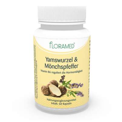 Sie sehen eine Packung Floramed Yamswurze & Mönchspfeffer, Produktbild: 02 Floramed Yamswurze & Mönchspfeffer, A-Nr.: 5209087 - 02