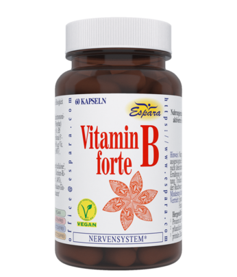 Sie sehen eine Packung Espara Vitamin B forte Kapseln, Produktbild: 01 Espara Vitamin B forte Kapseln, A-Nr.: 4996290 - 01