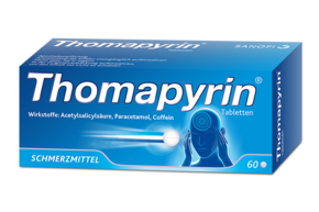 Sie sehen eine Packung Thomapyrin® - Tabletten, Produktbild: 01 Thomapyrin® - Tabletten, A-Nr.: 1051732 - 01